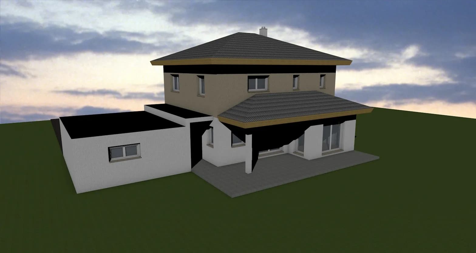 Familienfreundliches Einfamilienhaus mit modernem Anbau und überdachter Terrasse