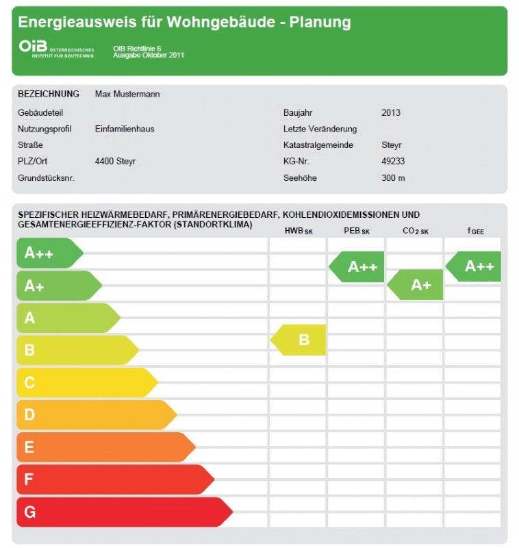 Energieausweis für Ihren Hausbau – Baumeister Ing Hebenstreit in Steyr garantiert Kompetenz und Zuverlässigkeit
